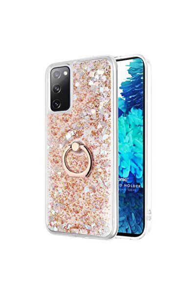 Microsonic Samsung Galaxy S20 Fe Kılıf Glitter Liquid Holder Gold