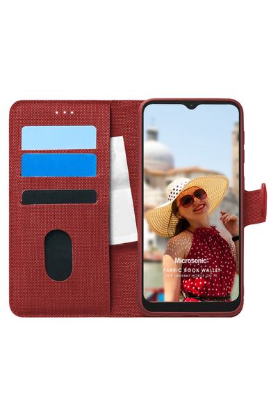 Microsonic Geeneral Mobile Gm 10 Kılıf Fabric Book Wallet Kırmızı