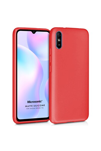Microsonic Matte Silicone Xiaomi Redmi 9a Kılıf Kırmızı