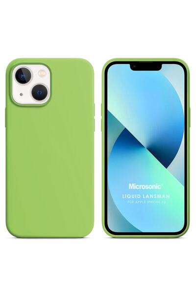 Microsonic Iphone 13 Uyumlu Kılıf Liquid Lansman Silikon Açık Yeşil
