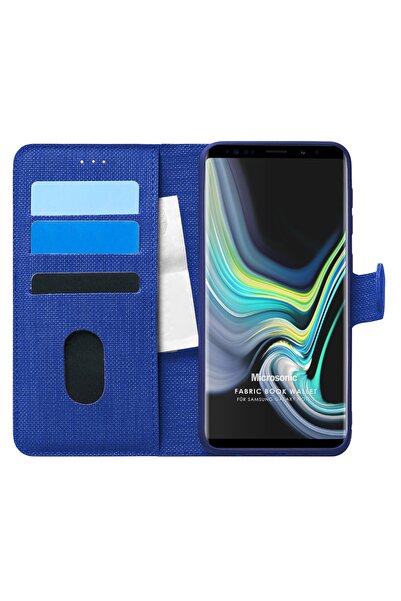 Microsonic Samsung Galaxy Note 9 Kılıf Fabric Book Wallet Lacivert