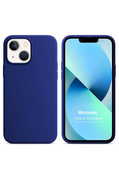 Microsonic Iphone 13 Mini Uyumlu Kılıf Liquid Lansman Silikon Lacivert