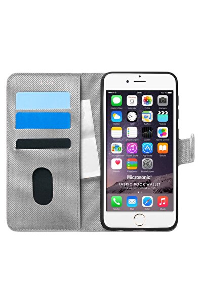 Microsonic Iphone 6s Kılıf Fabric Book Wallet Gri
