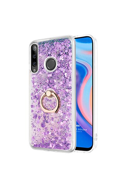 Microsonic Huawei Honor 9x Kılıf Glitter Liquid Holder Mor