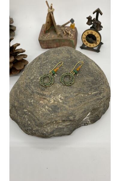 Porsuk Alternatif El Yapımı Etnik Otantik Hippi Bohem Küpe