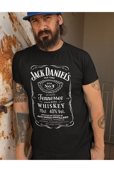 Rio Moda Μπλουζάκι Jack Daniels Whisky Printed Black Overised