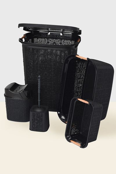 Tuffex Woow Series 5 Piece Bathroom Set - Dirty Basket and Laundry Basket Sets