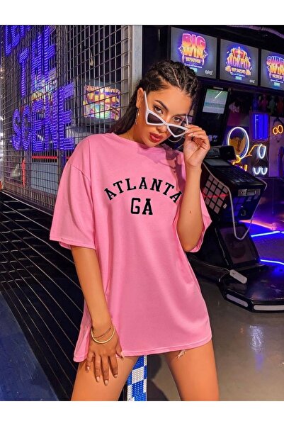 AFROGİYİM Roza beba Štampano Oversize kroj T-shirt