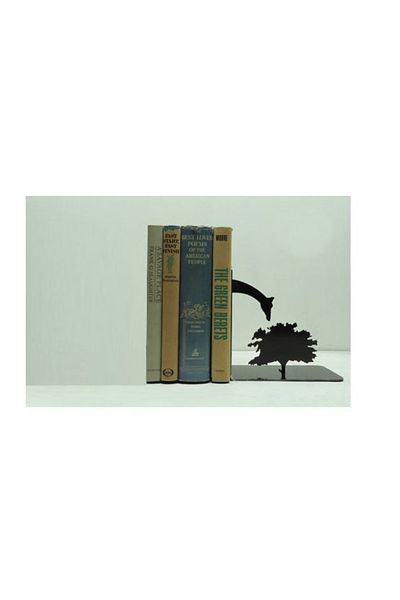 Simge Yapı Dekorasyon Metal Book Holder with Giraffe Figure Black - Book Support (Not a Set)