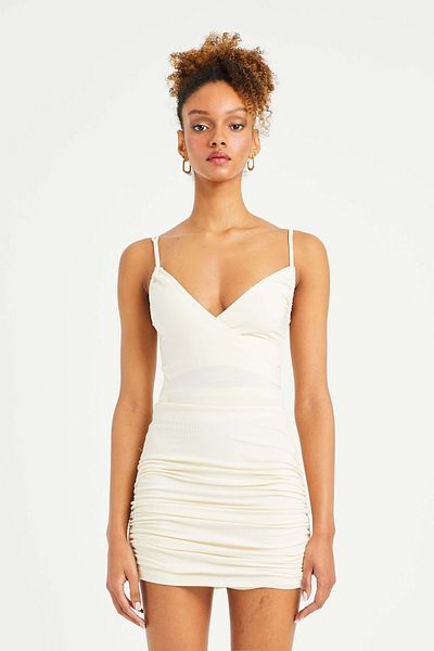 IAMNOTBASIC Women's Ivory Strappy, Double Breasted Helen Top