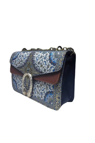 kapadokyahediyelik Large Size Authentic Bag with Woven Carpet Pattern