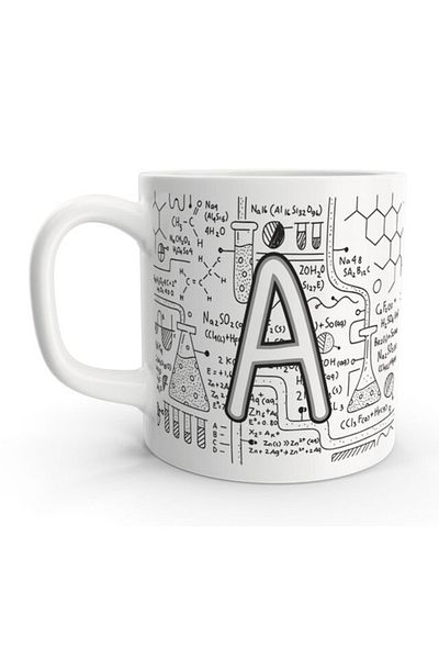 Rock'n Fox Letter A Chemistry Formula Science Design Mug with Letter