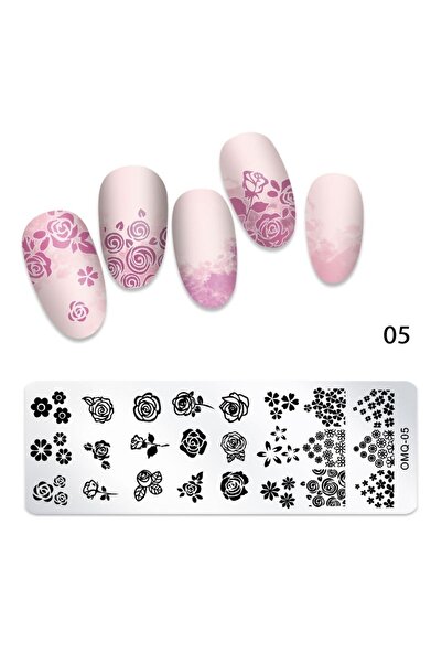 Beauty Box Geometrik Gül Stampa Plakası Tırnak Stampası Stamper Tırnak Süslem...