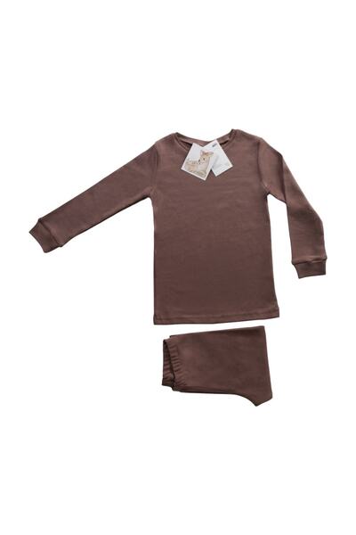 Bordo Basics %100 Pamuk Unisex Çocuk Pijama Takımı