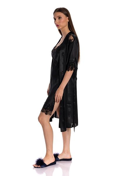 Espuar Women's Black 6-Piece Nightgown Set