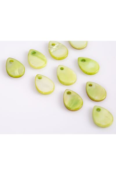 yfhobi 10 Adet- 12 Mm Damla Desenli Doğal Sedef Boncuk, Açık Yeşil Renk, Doğa...