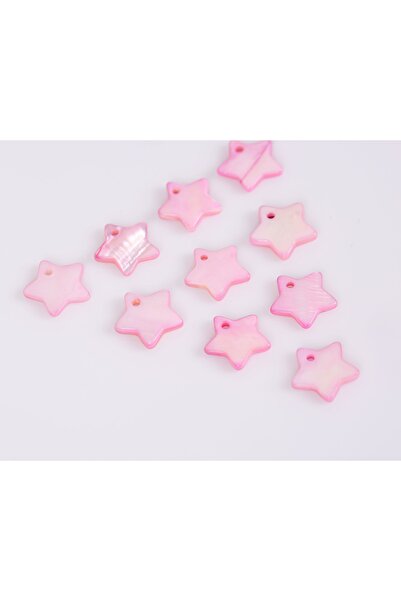yfhobi 10 Adet- 12 Mm Yıldız Desenli Doğal Sedef Boncuk, Pembe Renk, Doğal Ta...