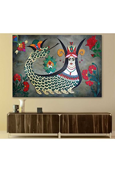 caddeko Ssah1 - Anadolu Kültürü Yılanlı Kadın Şahmeran - Şahmaran Kanvas Tablo