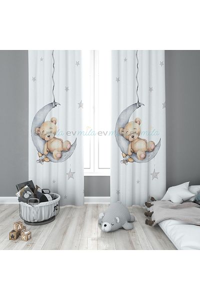 Evmila Patterned Children's Room Background Curtain