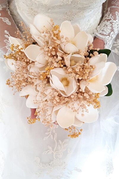 Lotus Hediye Manolya Gelin Çiçeği (gelin Buketi)