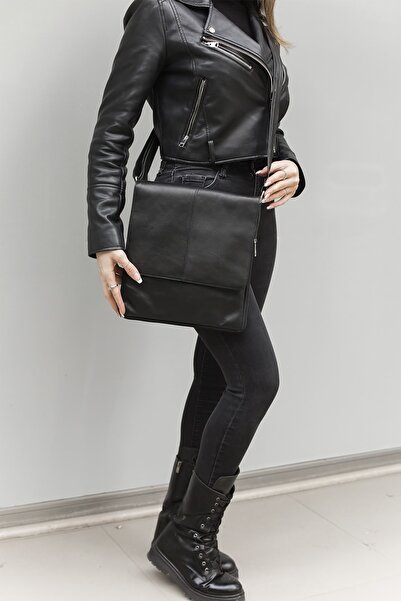 volk Hakiki Deri Kadın Omuz Çantası En:26 Boy:28 Körük:5