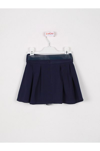 incity Girl's Navy Blue Pleated Skirt
