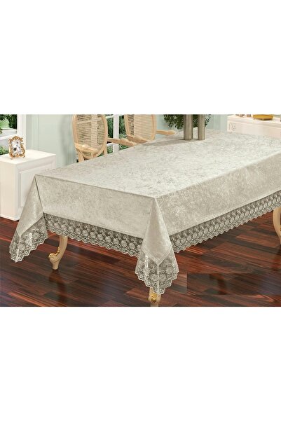 Genel Markalar Antik Model Kadife Kenar Güpürlü Masa Örtüsü Vip Kalite