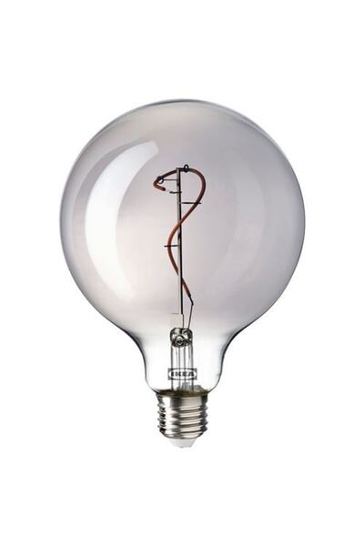 IKEA Molnart Led Ampul E27, Gri Cam, 125 mm, 140 Lm