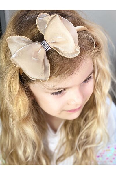 QUEEN AKSESUAR تاج تاج كبير من الأورجانزا اللامع للنساء باللون الذهبي