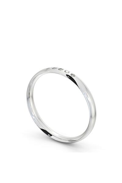 Üresinler Kuyumculuk Pırlanta Beştaş Beyaz Altın Klasik Alyans 3mm Içi Dolu