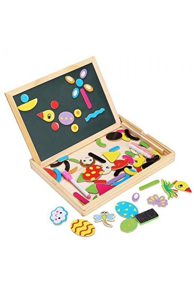 Anet Eğitici Mıknatıslı 30 Cm Çift Taraflı Ahşap Yazı Tahtası Seti