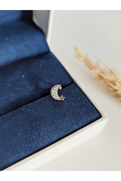SU PERİSİ TAKI BİJUTERİ Gümüş Ay Yıldız Tragus Piercing