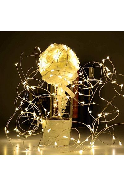 Huzur Party Store ضوء شجرة عيد الميلاد - مصابيح LED صفراء بطول 3 أمتار، ضوء رأس السنة الجديدة، 3 مصابيح LED تعمل بالبطارية