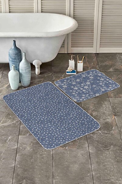 Realhomes طقم سجادة للحمام والمطبخ مكون من قطعتين مطبوع رقميًا بنمط الكود الأ...