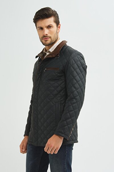 İkbal Julian Black Genuine Leather Coat Men