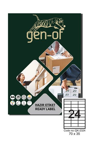 Gen-Of Gk-2324 Laser Label 70X35 100 Sheets (2400 Labels)