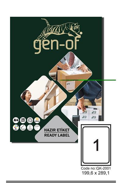 Gen-Of Gk-2001 Laser Label 199.6x289.10 100 Sheets (100 Labels)