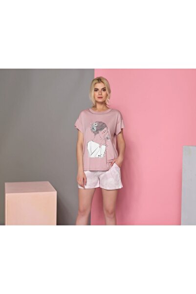 Sevim 12060 Baskılı Kadın Şort Takım