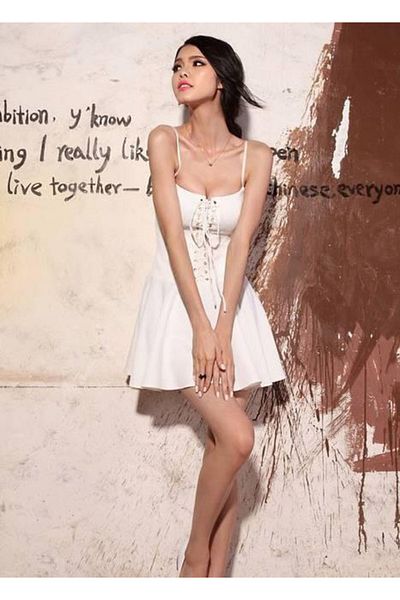 Secret Passion Lingerie Lycra Crepe Fabric Front Lace Detailed Strap White Kilo Dress