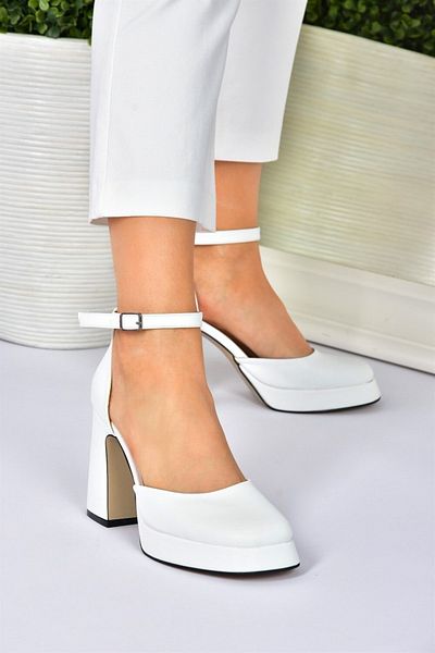 Fox Shoes White Thick Platform Heeled Women's Shoes M404100809