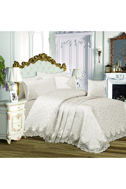 bursa çeyiz Prenses Gelin Seti 7 Parça Nevresimli Pike Takımı