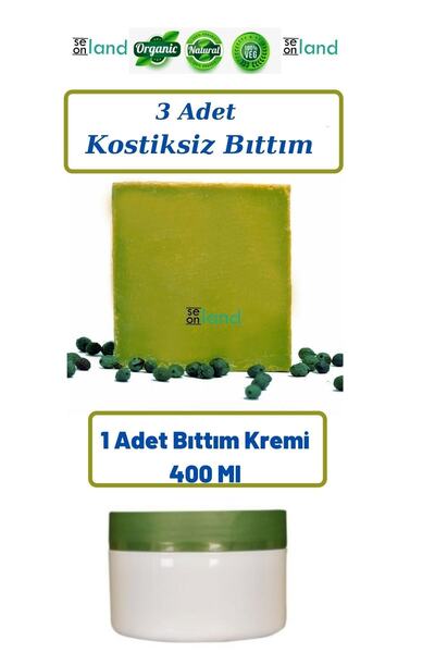 %100 Doğal Bıttım Sabunu 3 Adet+ Bıttım Kremi 400 Ml 1 Adet