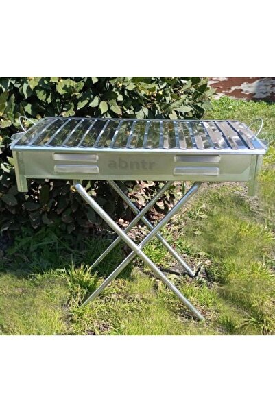 EMİRLER Galvaniz Gövde Krom Oluklu Köfteci Izgaralı Kömürlü Mangal 60 Cm