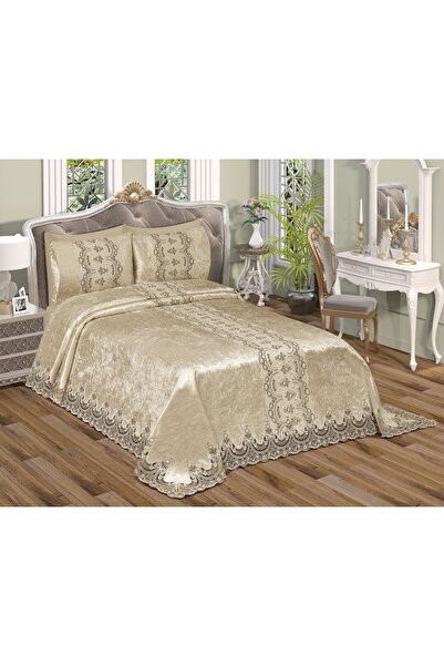 Haspen Firüze Fransız Güpürlü 6 Parça Çeyizlik & Günlük Pike Takımı