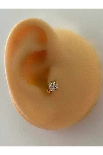 Arescollection Cerrahi Çelik Minimal Kalp Halka Rook Tragus Piercing