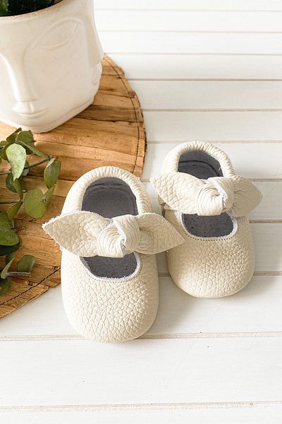 Li Puna - Luz Series White 100% Leather Baby First Step Shoes