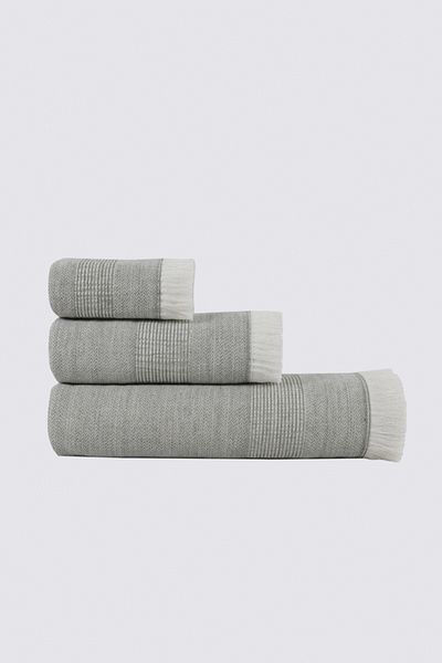 Ecocotton Σετ πετσετών Hasna 100% βαμβάκι/λινό 3 τεμαχίων πράσινο