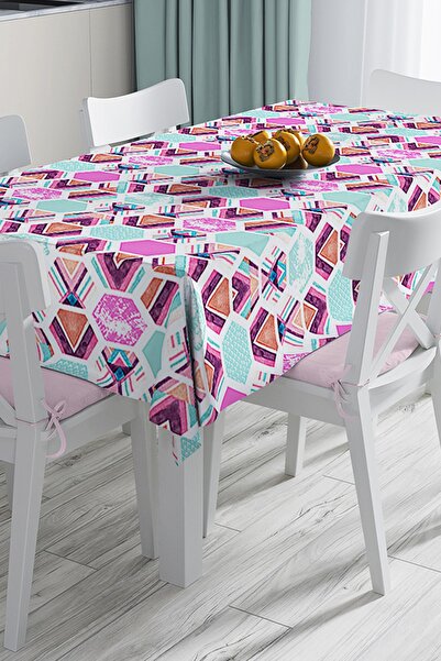 Realhomes Geometrijski šareni digitalno štampani 3D stolnjak - 120 X 140 cm