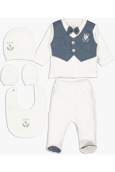 Tafyy Bow Tie-Vest Cotton 5-Piece Hospital Exit Set