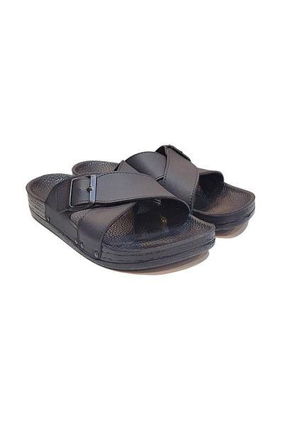 Pierre Cardin Anatomical Sole Men's Slippers with Cross Buckle on Top